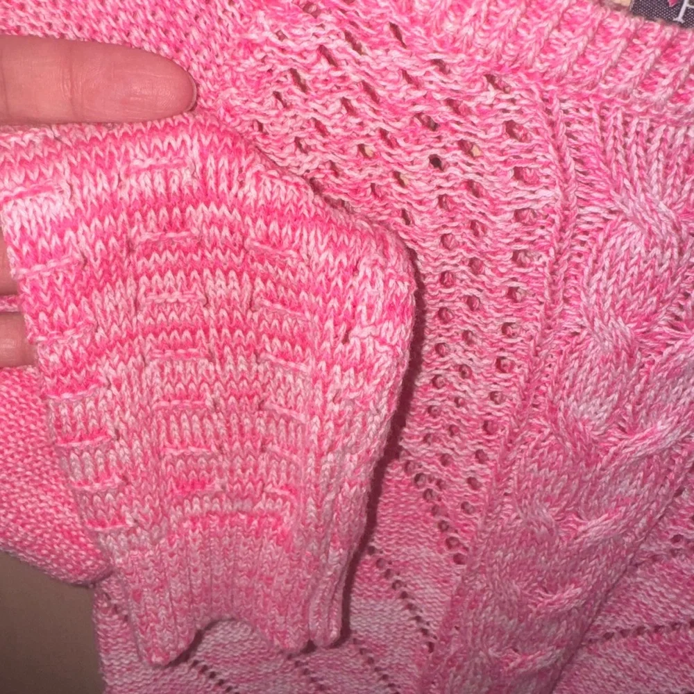 The Children’s Place Girls Pink Open Knit Cable Sweater Size L 10/12